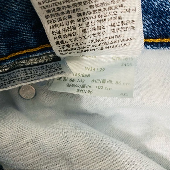 Levis Mens Light Blue Washed 505 Jeans Size 34 X 29 - Picture 5 of 9